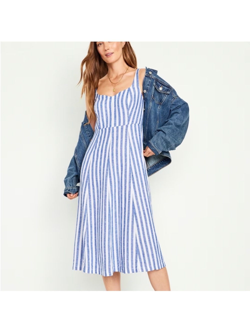Old Navy Blue & White Striped Sundress for women